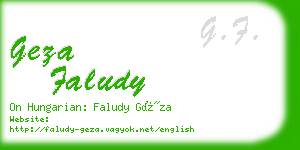 geza faludy business card